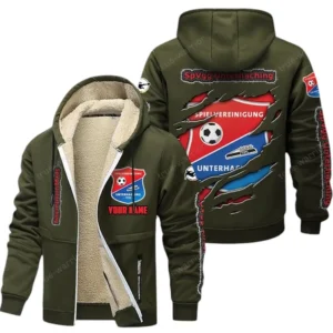 SpVgg Unterhaching Bundesliga Lamb Fleece Thick Coat SPO017046, Gift For Fan SpVgg Unterhaching - Army Green