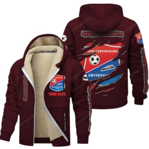 SpVgg Unterhaching Bundesliga Lamb Fleece Thick Coat SPO017046, Gift For Fan SpVgg Unterhaching - Burgundy