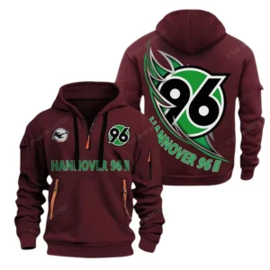 Hannover 96  Bundesliga Hoodie Half Zipper SPO038014, Gift For Fan Hannover 96  - Burgundy
