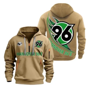 Hannover 96  Bundesliga Hoodie Half Zipper SPO038014, Gift For Fan Hannover 96  - Khaki