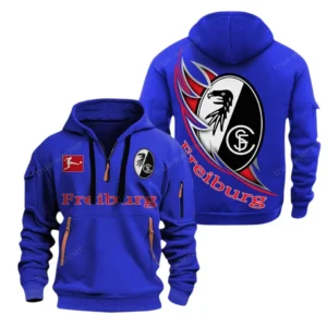 SC Freiburg  Bundesliga Hoodie Half Zipper SPO038022, Gift For Fan SC Freiburg  - Blue
