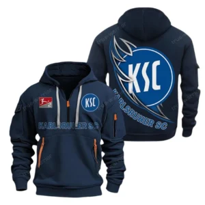 Karlsruher SC  Bundesliga Hoodie Half Zipper SPO038023, Gift For Fan Karlsruher SC  - Navy