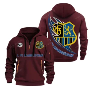 FC Saarbrucken  Bundesliga Hoodie Half Zipper SPO038043, Gift For Fan FC Saarbrucken  - Burgundy