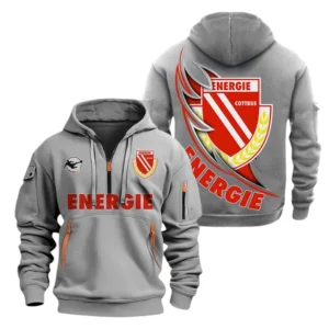 FC Energie Cottbus  Bundesliga Hoodie Half Zipper SPO038044, Gift For Fan FC Energie Cottbus  - Light Gray