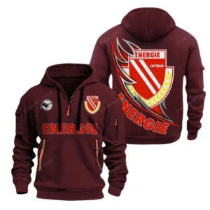 FC Energie Cottbus  Bundesliga Hoodie Half Zipper SPO038044, Gift For Fan FC Energie Cottbus  - Burgundy