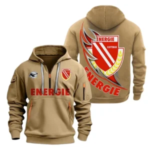 FC Energie Cottbus  Bundesliga Hoodie Half Zipper SPO038044, Gift For Fan FC Energie Cottbus  - Khaki