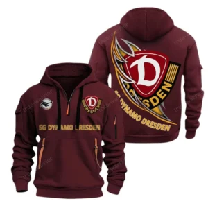 SG Dynamo Dresden Bundesliga Hoodie Half Zipper SPO038045, Gift For Fan SG Dynamo Dresden - Burgundy