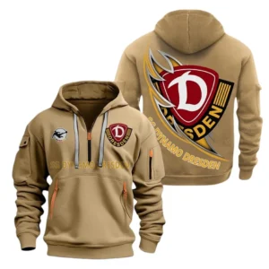SG Dynamo Dresden Bundesliga Hoodie Half Zipper SPO038045, Gift For Fan SG Dynamo Dresden - Khaki