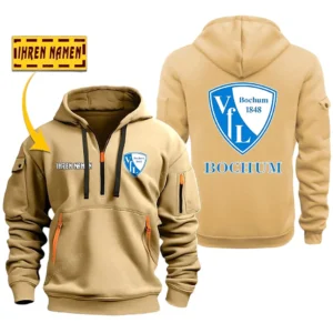 VfL Bochum Bundesliga Hoodie Half Zipper SPO048009, Gift For Fan VfL Bochum - Khaki