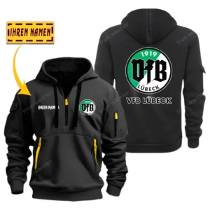 VfB L?beck   Bundesliga Hoodie Half Zipper SPO048014, Gift For Fan VfB L?beck   - Black
