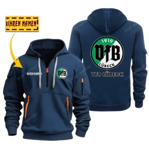 VfB L?beck   Bundesliga Hoodie Half Zipper SPO048014, Gift For Fan VfB L?beck   - Navy