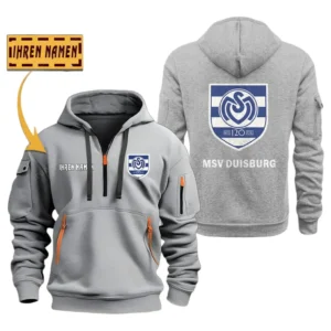 MSV Duisburg Bundesliga Hoodie Half Zipper SPO048015, Gift For Fan MSV Duisburg - Gray