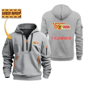 Union Berlin Bundesliga Hoodie Half Zipper SPO048016, Gift For Fan Union Berlin - Gray