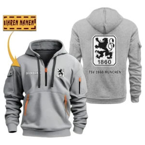 TSV 1860 Munich Bundesliga Hoodie Half Zipper SPO048027, Gift For Fan TSV 1860 Munich - Gray