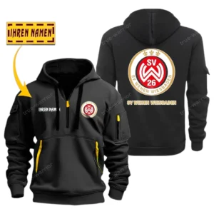 SV Wehen Wiesbaden Bundesliga Hoodie Half Zipper SPO048036, Gift For Fan SV Wehen Wiesbaden - Black