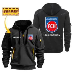 FC Heidenheim Bundesliga Hoodie Half Zipper SPO048038, Gift For Fan FC Heidenheim - Black