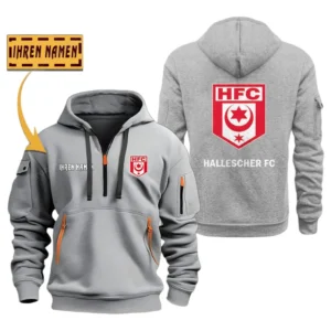 Hallescher FC Bundesliga Hoodie Half Zipper SPO048040, Gift For Fan Hallescher FC - Gray