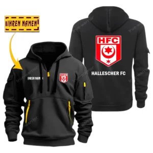 Hallescher FC Bundesliga Hoodie Half Zipper SPO048040, Gift For Fan Hallescher FC - Black