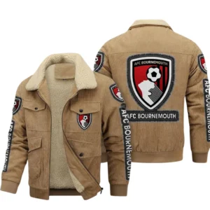 Bournemouth EPL Thickened Corduroy Jacket SPO0620015, Gift For Fan Bournemouth - Khaki