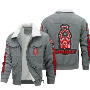 Nottingham Forest  EPL Thickened Corduroy Jacket SPO0620016, Gift For Fan Nottingham Forest  - Gray