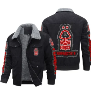 Nottingham Forest  EPL Thickened Corduroy Jacket SPO0620016, Gift For Fan Nottingham Forest  - Black