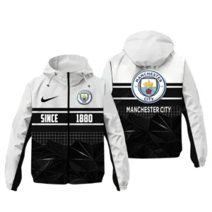 Manchester City EPL Windbreaker Jacket SPO0720014, Gift For Fan Manchester City - White
