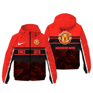 Manchester United EPL Windbreaker Jacket SPO0720015, Gift For Fan Manchester United - Red