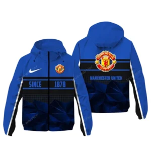 Manchester United EPL Windbreaker Jacket SPO0720015, Gift For Fan Manchester United - Blue