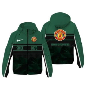Manchester United EPL Windbreaker Jacket SPO0720015, Gift For Fan Manchester United - Green