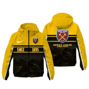West Ham United EPL Windbreaker Jacket SPO0720020, Gift For Fan West Ham United - Yellow
