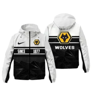 Wolverhampton Wanderers EPL Windbreaker Jacket SPO0720021, Gift For Fan Wolverhampton Wanderers - White