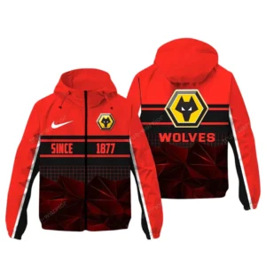 Wolverhampton Wanderers EPL Windbreaker Jacket SPO0720021, Gift For Fan Wolverhampton Wanderers - Red
