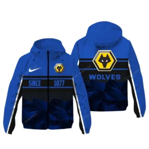Wolverhampton Wanderers EPL Windbreaker Jacket SPO0720021, Gift For Fan Wolverhampton Wanderers - Blue