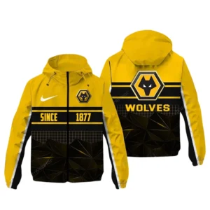 Wolverhampton Wanderers EPL Windbreaker Jacket SPO0720021, Gift For Fan Wolverhampton Wanderers - Yellow