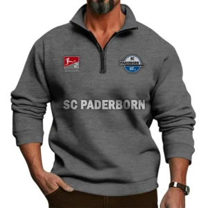 SC Paderborn Bundesliga Half Zip Stand up Collar Hoodie SPO1016024, Gift For Fan SC Paderborn - Dark Gray