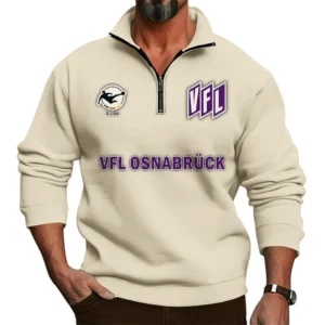 VfL Osnabr�ck Bundesliga Half Zip Stand up Collar Hoodie SPO1016027, Gift For Fan VfL Osnabr�ck - Beige