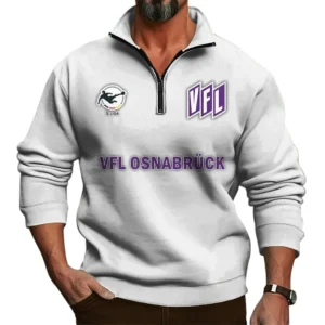 VfL Osnabr�ck Bundesliga Half Zip Stand up Collar Hoodie SPO1016027, Gift For Fan VfL Osnabr�ck - White