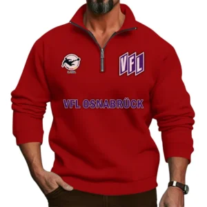 VfL Osnabr�ck Bundesliga Half Zip Stand up Collar Hoodie SPO1016027, Gift For Fan VfL Osnabr�ck - Red