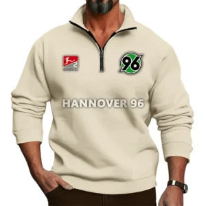 FC Hannover 96 Bundesliga Half Zip Stand up Collar Hoodie SPO1016032, Gift For Fan FC Hannover 96 - Beige