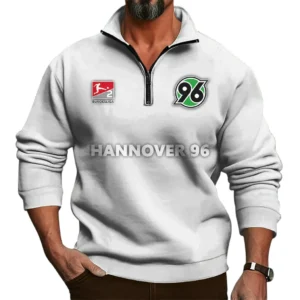 FC Hannover 96 Bundesliga Half Zip Stand up Collar Hoodie SPO1016032, Gift For Fan FC Hannover 96 - White