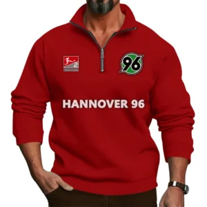 FC Hannover 96 Bundesliga Half Zip Stand up Collar Hoodie SPO1016032, Gift For Fan FC Hannover 96 - Red