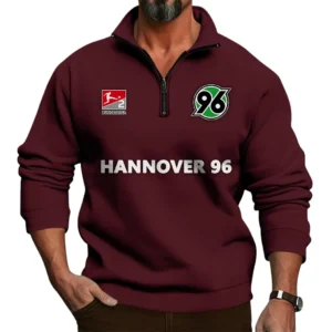 FC Hannover 96 Bundesliga Half Zip Stand up Collar Hoodie SPO1016032, Gift For Fan FC Hannover 96 - Burgundy