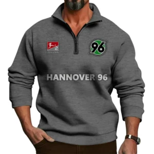 FC Hannover 96 Bundesliga Half Zip Stand up Collar Hoodie SPO1016032, Gift For Fan FC Hannover 96 - Dark Gray