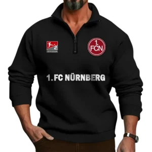 FC Nurnberg Bundesliga Half Zip Stand up Collar Hoodie SPO1016033, Gift For Fan FC Nurnberg - Black