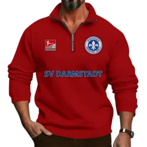 SV Darmstadt 98 Bundesliga Half Zip Stand up Collar Hoodie SPO1016040, Gift For Fan SV Darmstadt 98 - Red