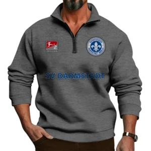 SV Darmstadt 98 Bundesliga Half Zip Stand up Collar Hoodie SPO1016040, Gift For Fan SV Darmstadt 98 - Dark Gray