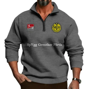 SpVgg Greuther Furth Bundesliga Half Zip Stand up Collar Hoodie SPO1016041, Gift For Fan SpVgg Greuther Furth - Dark Gray