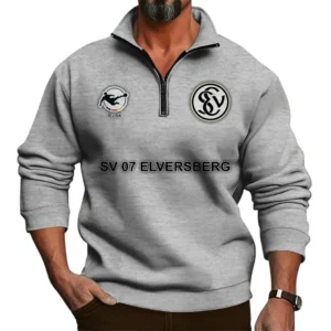 SV Elversberg Bundesliga Half Zip Stand up Collar Hoodie SPO1016043, Gift For Fan SV Elversberg - Light Gray