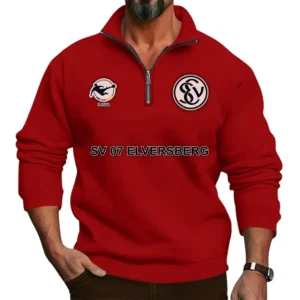 SV Elversberg Bundesliga Half Zip Stand up Collar Hoodie SPO1016043, Gift For Fan SV Elversberg - Red