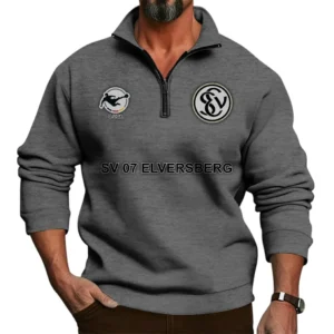 SV Elversberg Bundesliga Half Zip Stand up Collar Hoodie SPO1016043, Gift For Fan SV Elversberg - Dark Gray